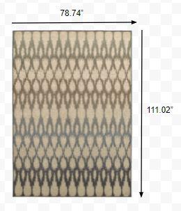 6' x 9' Ivory Gray Light to Dark Geometric Indoor Area Rug