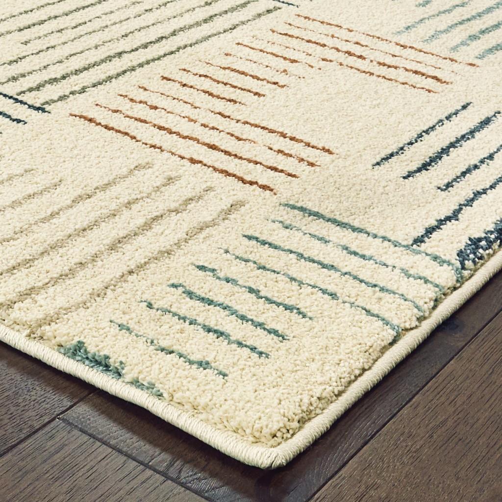 2' x 3' Ivory Multi Neutral Tone Scratch Indoor Accent Rug