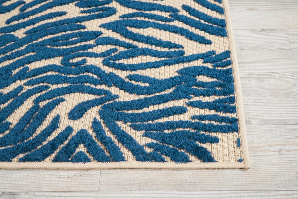 3' x 4'  Tropical Blue Abstract Indoor Outdoor Area Rug