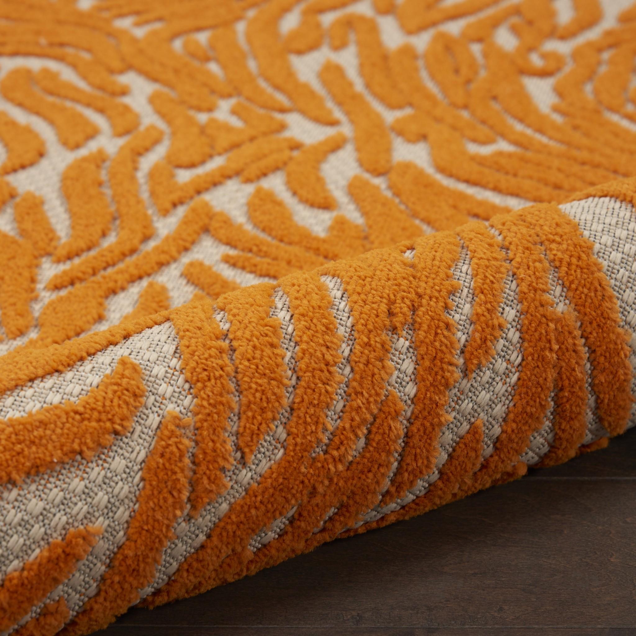 3’ x 4’ Orange Zebra Pattern Indoor Outdoor Area Rug