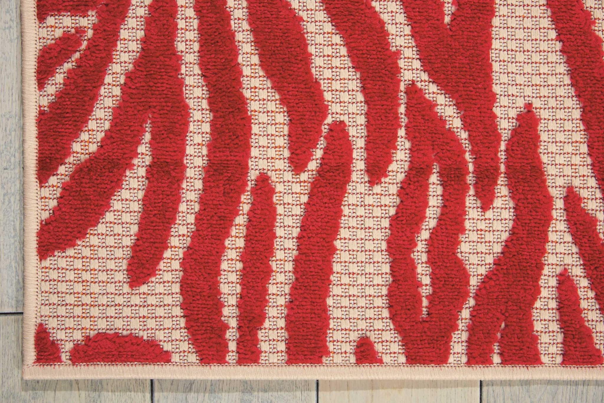 5’ x 8’ Red Zebra Pattern Indoor Outdoor Area Rug