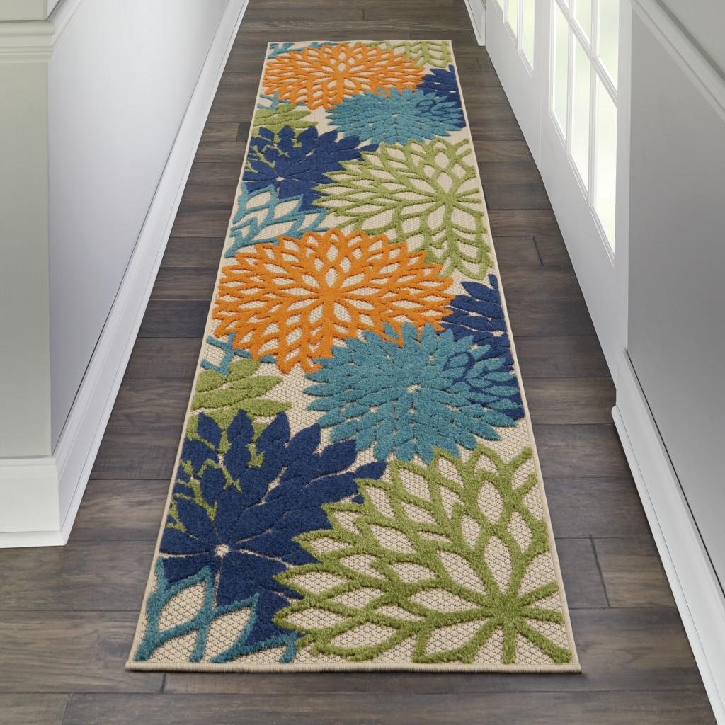 2’ x 12’ Multicolor Floral Indoor Outdoor Runner Rug Default Title
