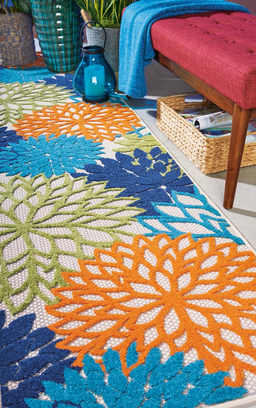 2’ x 12’ Multicolor Floral Indoor Outdoor Runner Rug Default Title