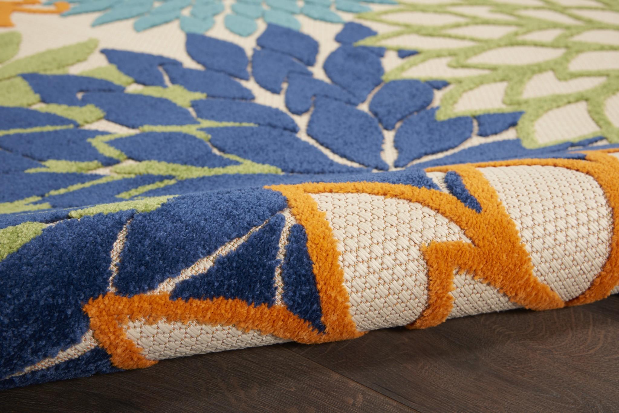 7’ x 10’ Multicolor Floral Indoor Outdoor Area Rug Default Title