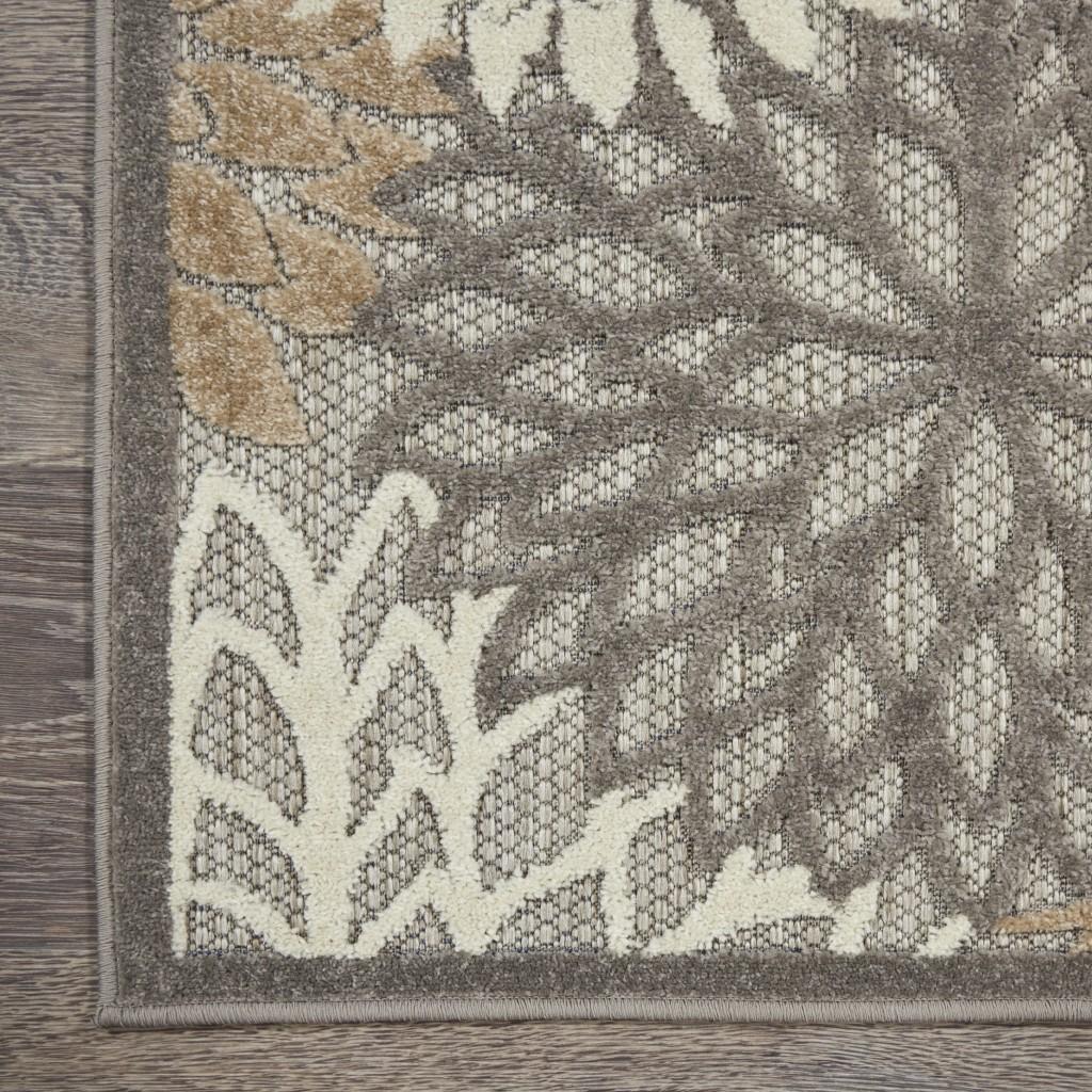 2’ x 12’ Natural and Gray Indoor Outdoor Runner Rug