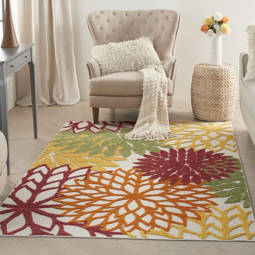 4’ x 6’ Red Warm Harvest Indoor Outdoor Area Rug