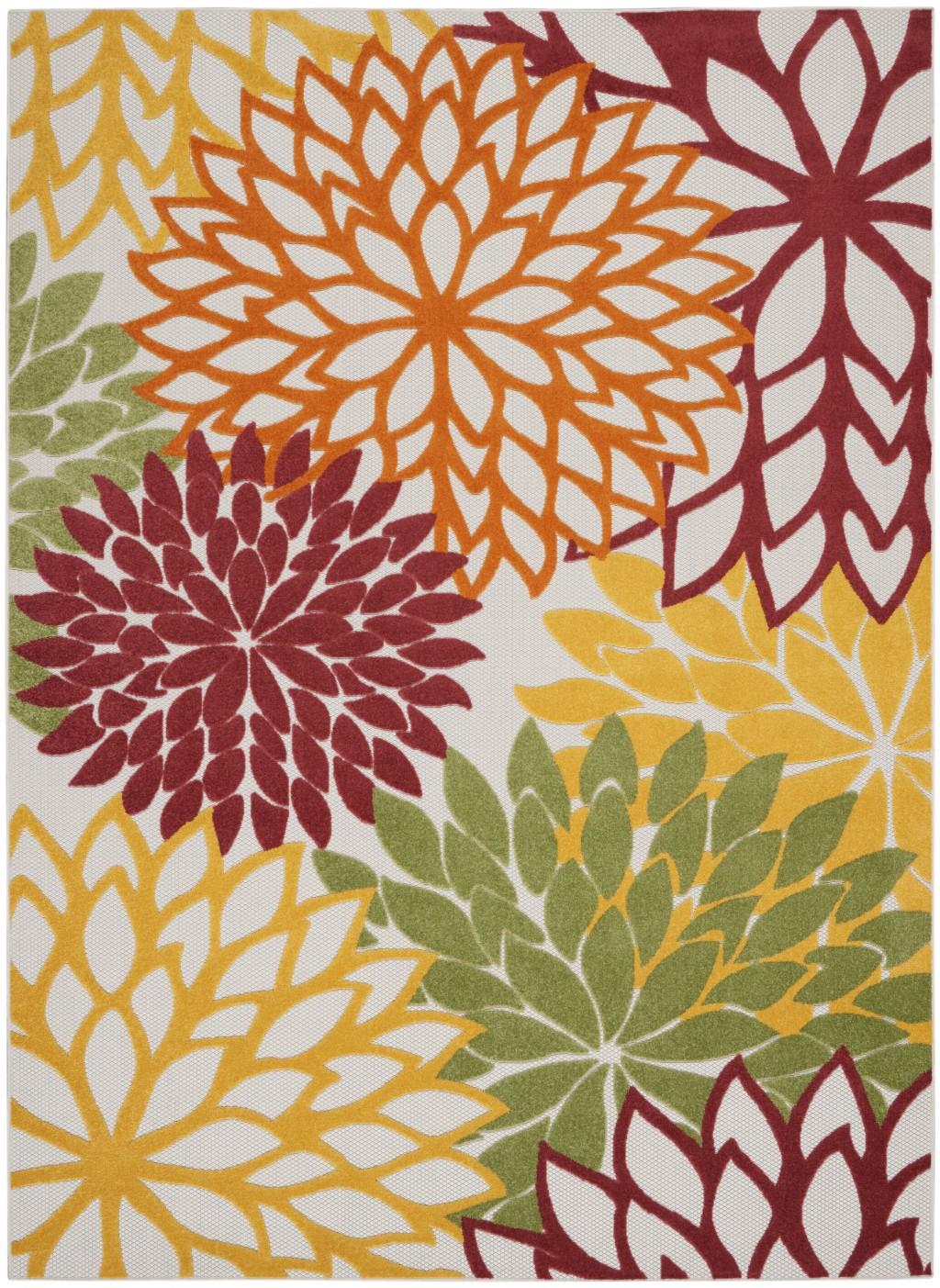 7’ x 10’ Red Warm Harvest Indoor Outdoor Area Rug