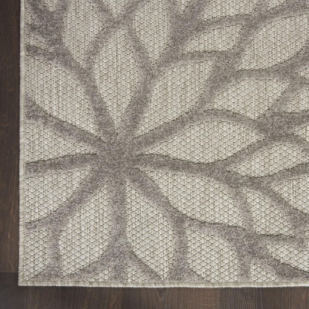 8’ x 11’ Silver and Gray Indoor Outdoor Area Rug