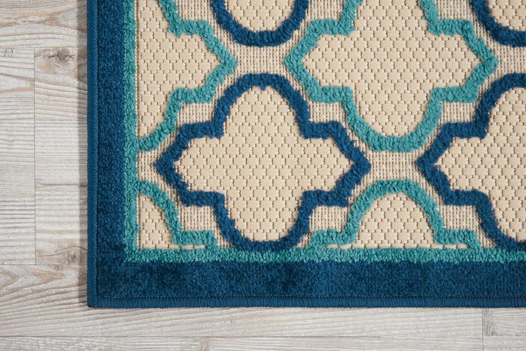 3’ x 4’ Navy Blue Trellis Indoor Outdoor Area Rug