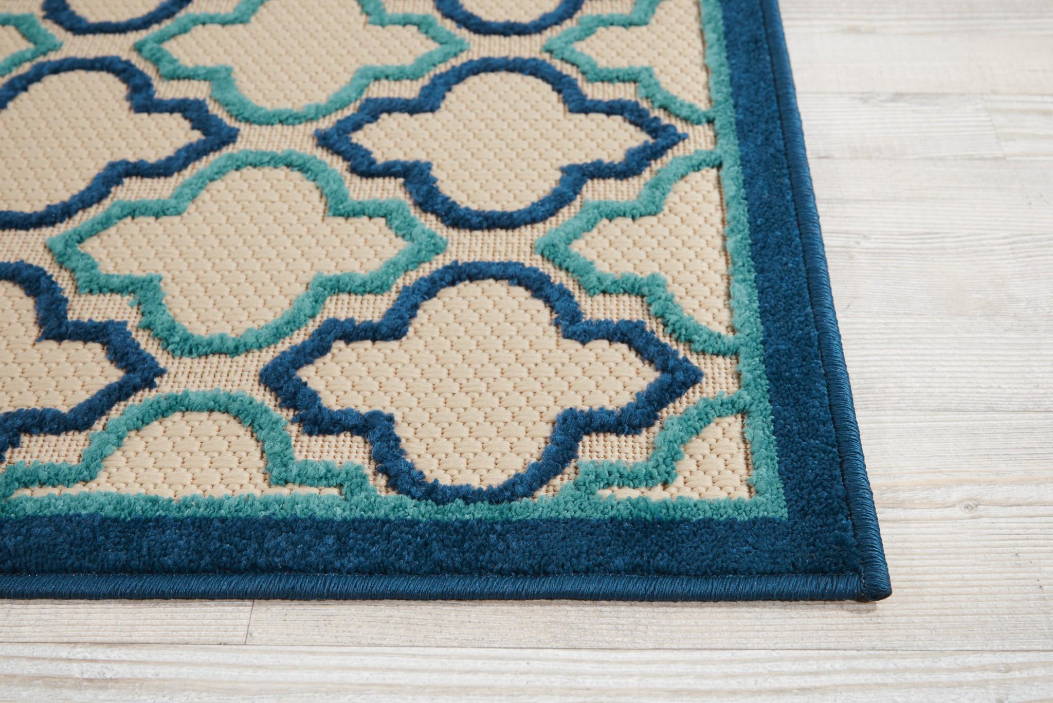 3’ x 4’ Navy Blue Trellis Indoor Outdoor Area Rug