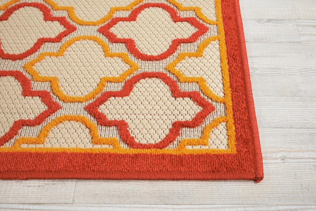 3’ x 4’ Red Trellis Indoor Outdoor Area Rug