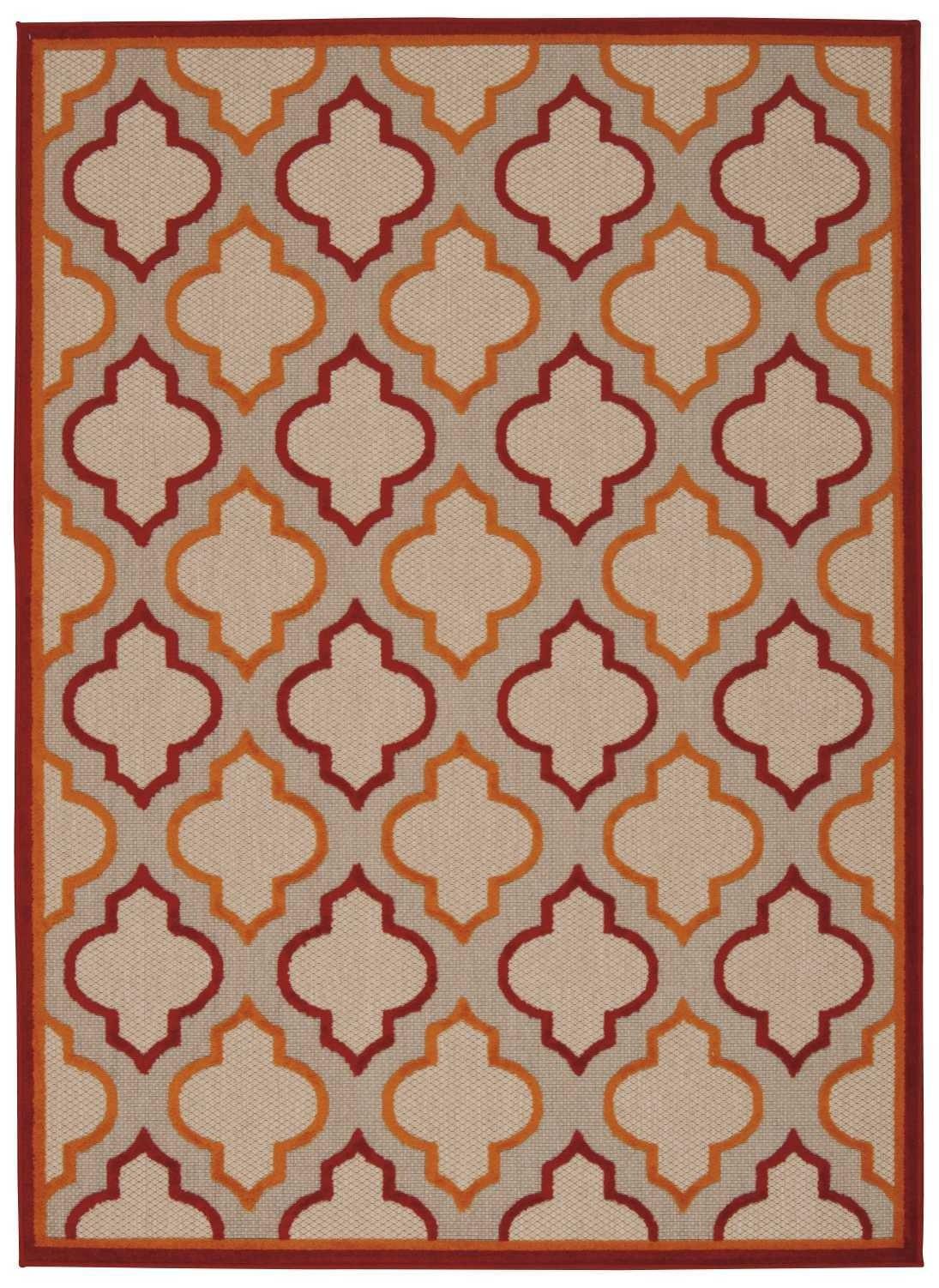 4’ x 6’ Red Trellis Indoor Outdoor Area Rug