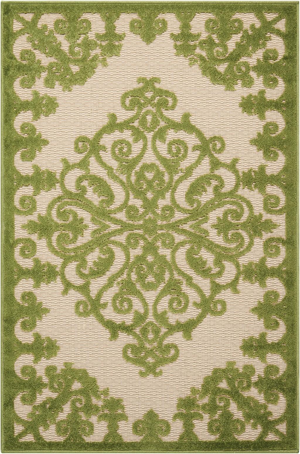 3’ x 4’ Green Medallion Indoor Outdoor Area Rug