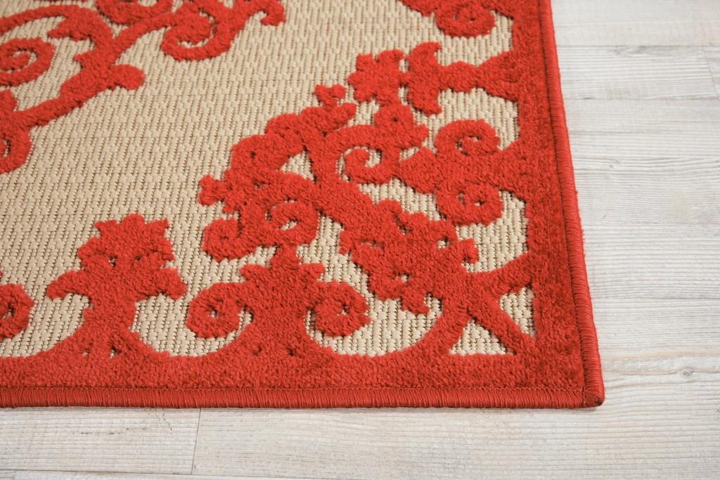 3’ x 4’ Red Medallion Indoor Outdoor Area Rug