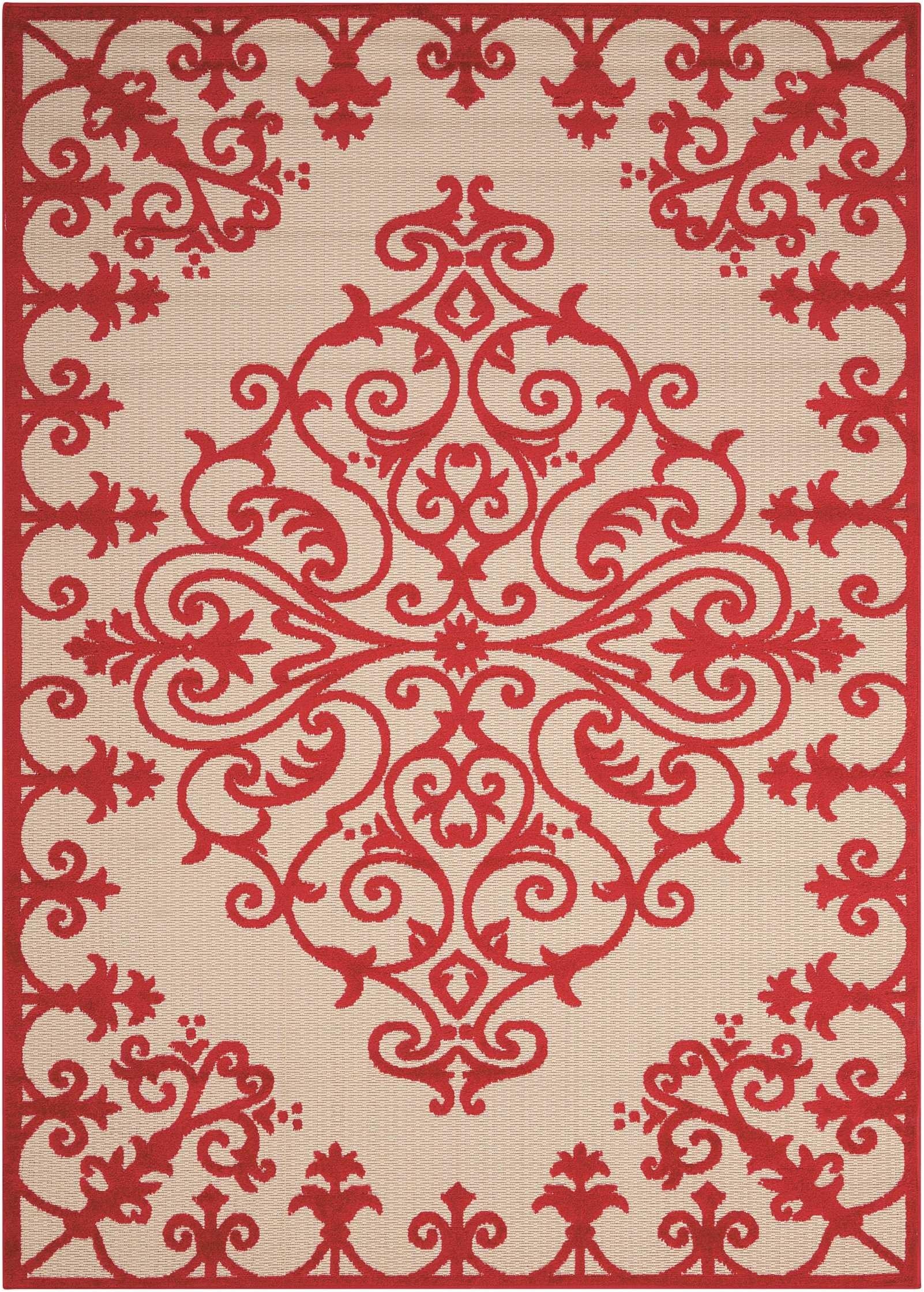 4’ x 6’ Red Medallion Indoor Outdoor Area Rug