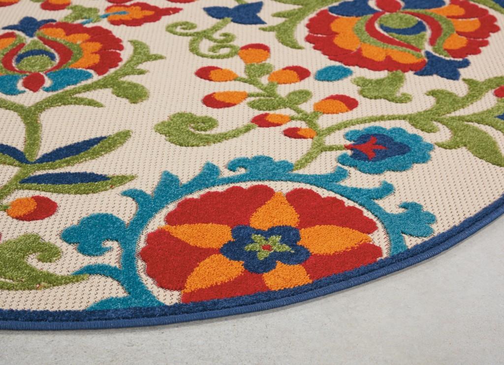 4’ Round Mediterra Indoor Outdoor Area Rug