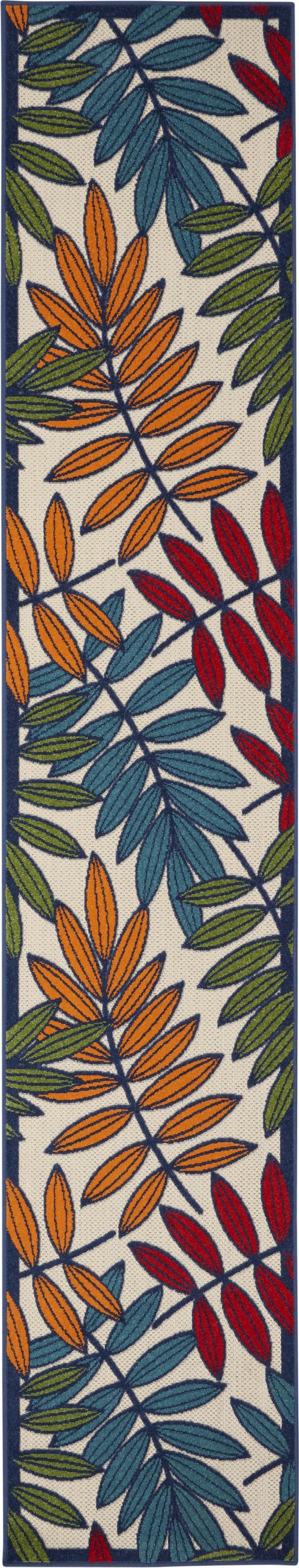 2’x 12’ Multicolored Leaves Indoor Outdoor Runner Rug Default Title