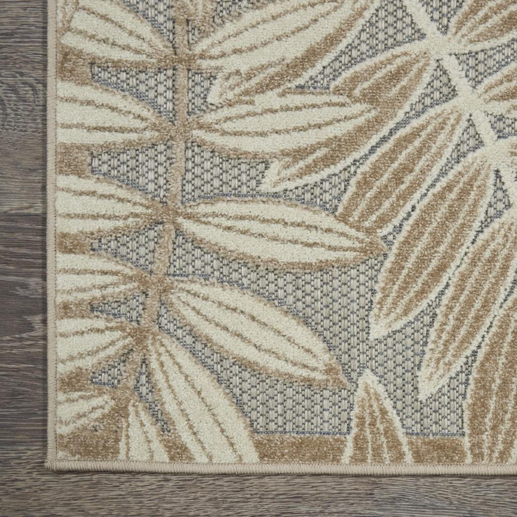 2’ x 8’ Natural Leaves Indoor Outdoor Runner Rug