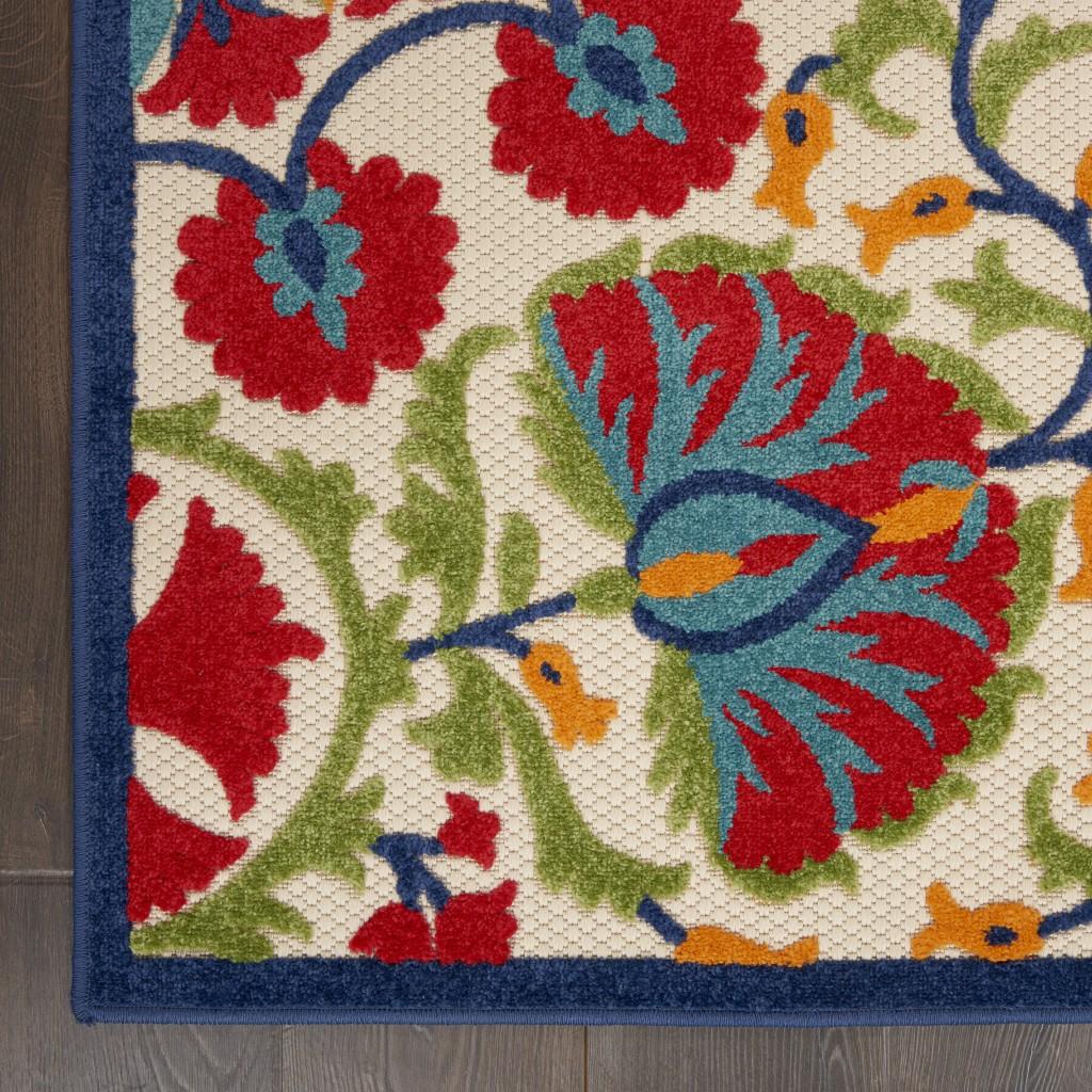 2’ x 6' Red and Multicolor Indoor Outdoor Runner Rug Default Title
