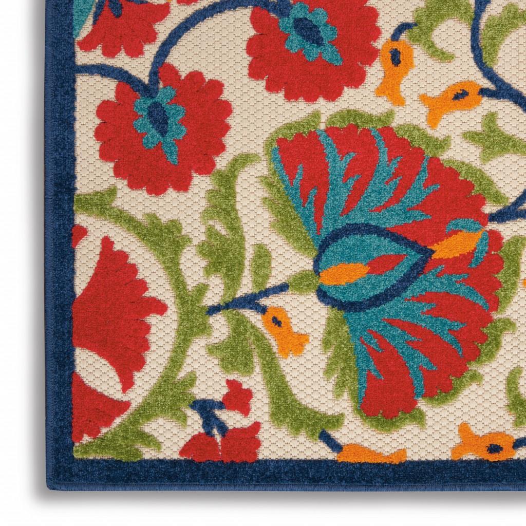 2’ x 10' Red and Multicolor Indoor Outdoor Runner Rug Default Title