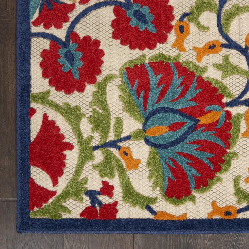 6’ x 9' Red and Multicolor Indoor Outdoor Area Rug Default Title
