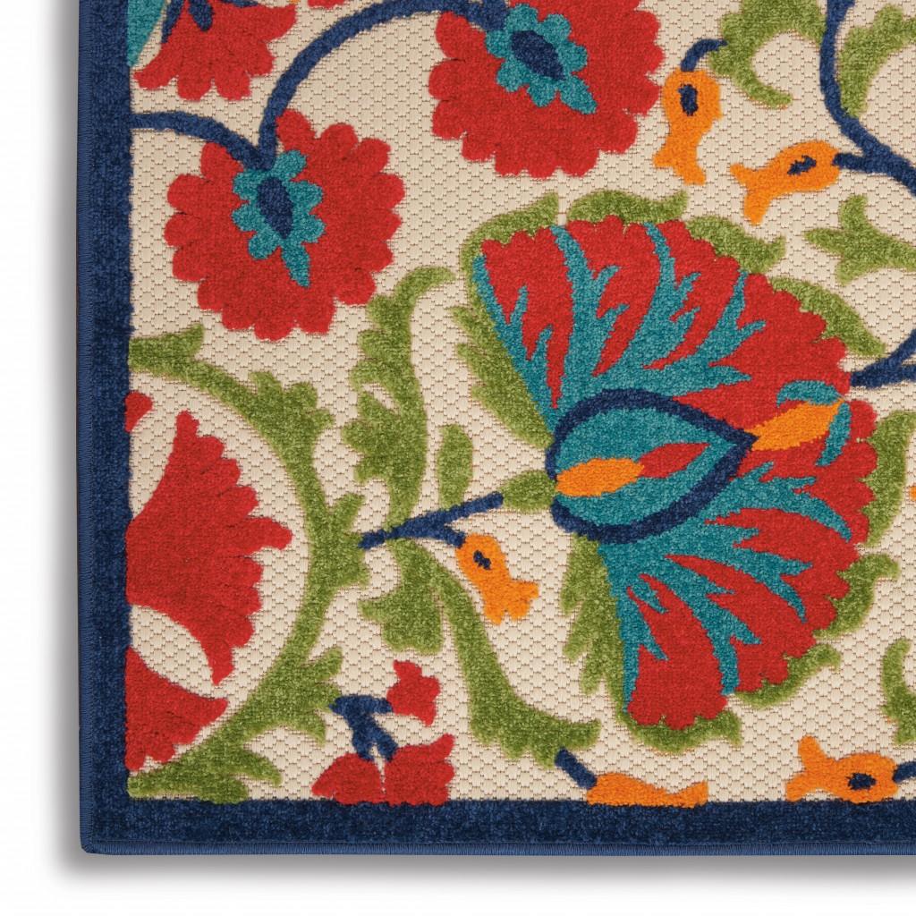 6’ x 9' Red and Multicolor Indoor Outdoor Area Rug Default Title