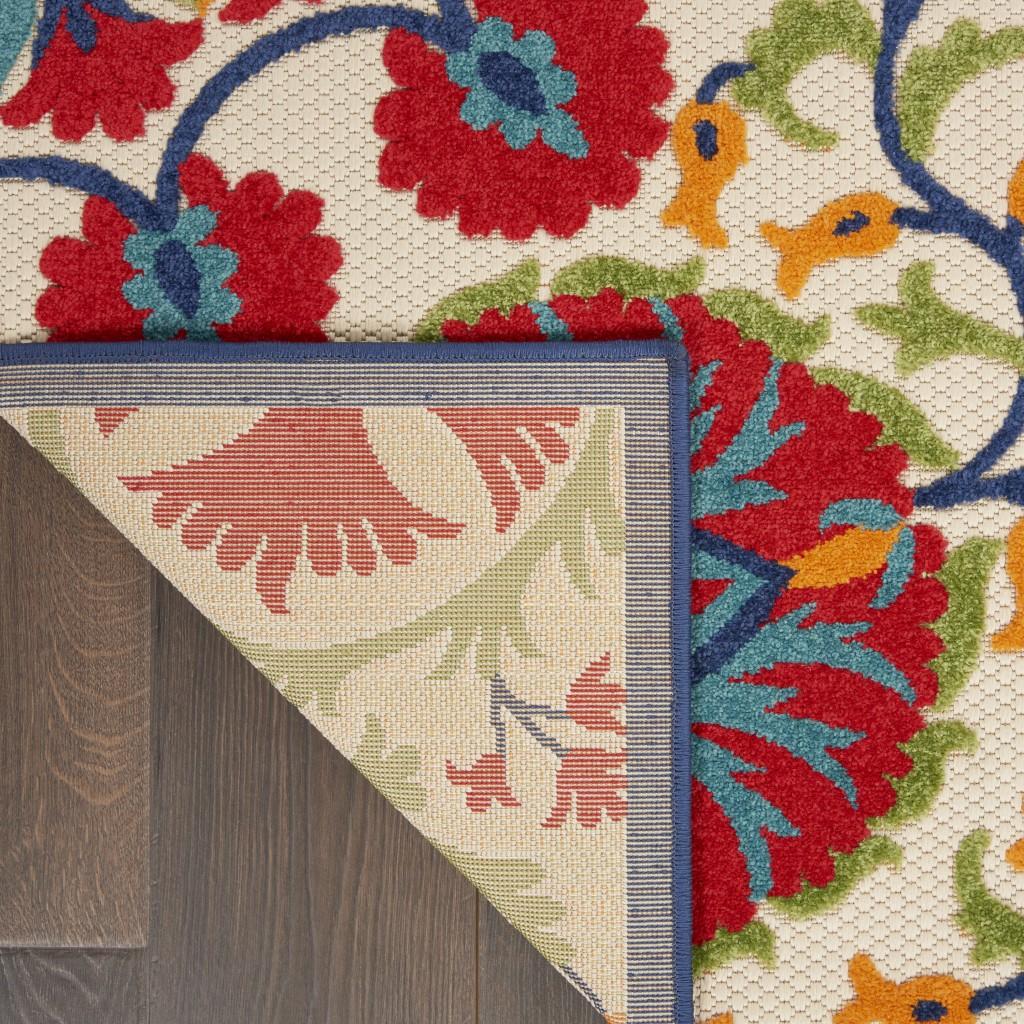 4’ x 6' Red and Multicolor Indoor Outdoor Area Rug Default Title