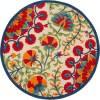 5’ Round Red and Multicolor Indoor Outdoor Area Rug Default Title