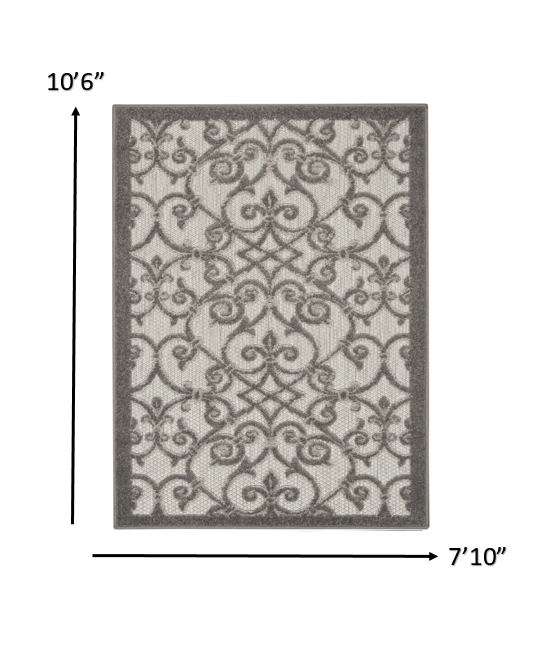 3’ x 4’ Gray and Charcoal Indoor Outdoor Area Rug