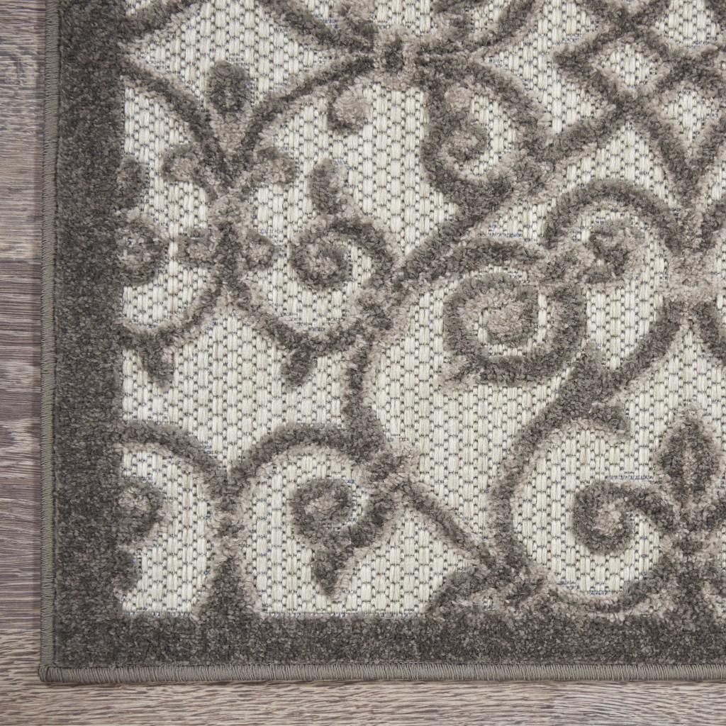 8’ x 11’ Gray and Charcoal Indoor Outdoor Area Rug