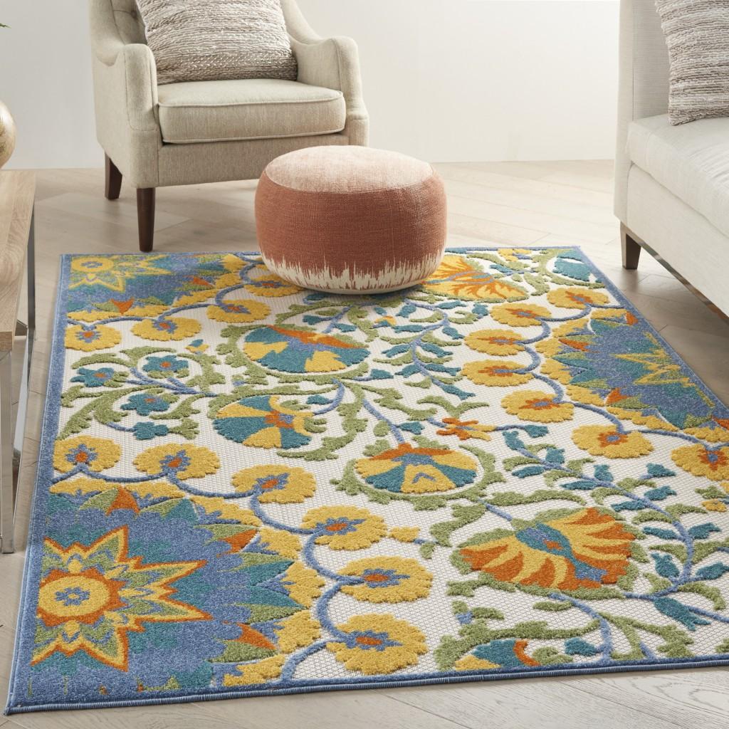 6’ x 9' Multi Medallion Indoor Outdoor Area Rug