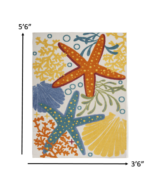 4’ x 6' Multicolor Indoor Outdoor Area Rug Default Title