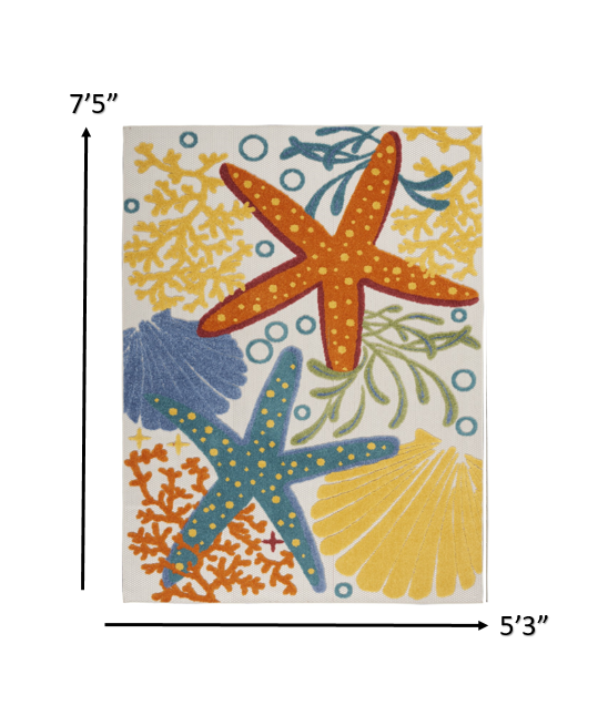5’ x 8' Multicolor Indoor Outdoor Area Rug Default Title