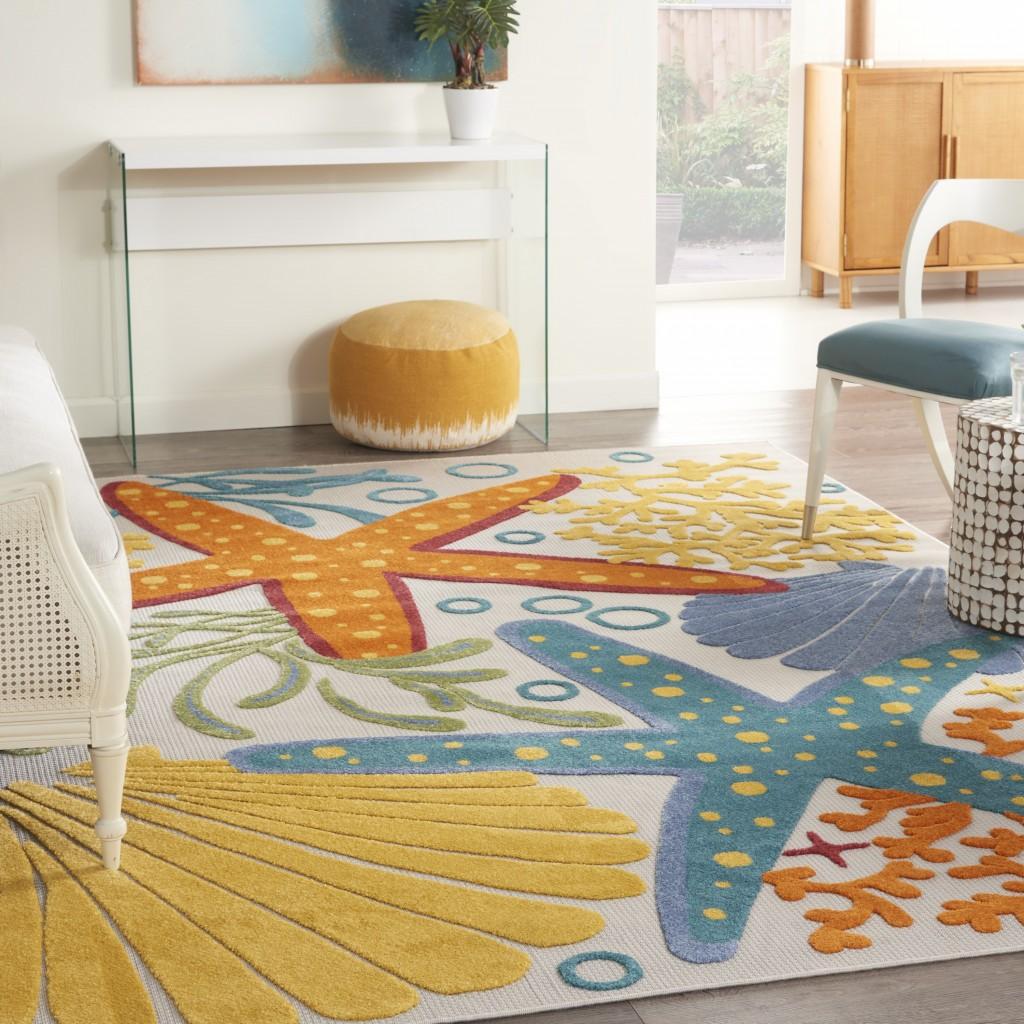 8’ x 11' Multicolor Indoor Outdoor Area Rug Default Title