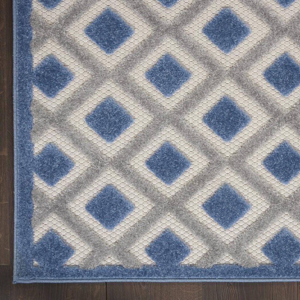 6’ x 9’ Blue and Gray Indoor Outdoor Area Rug