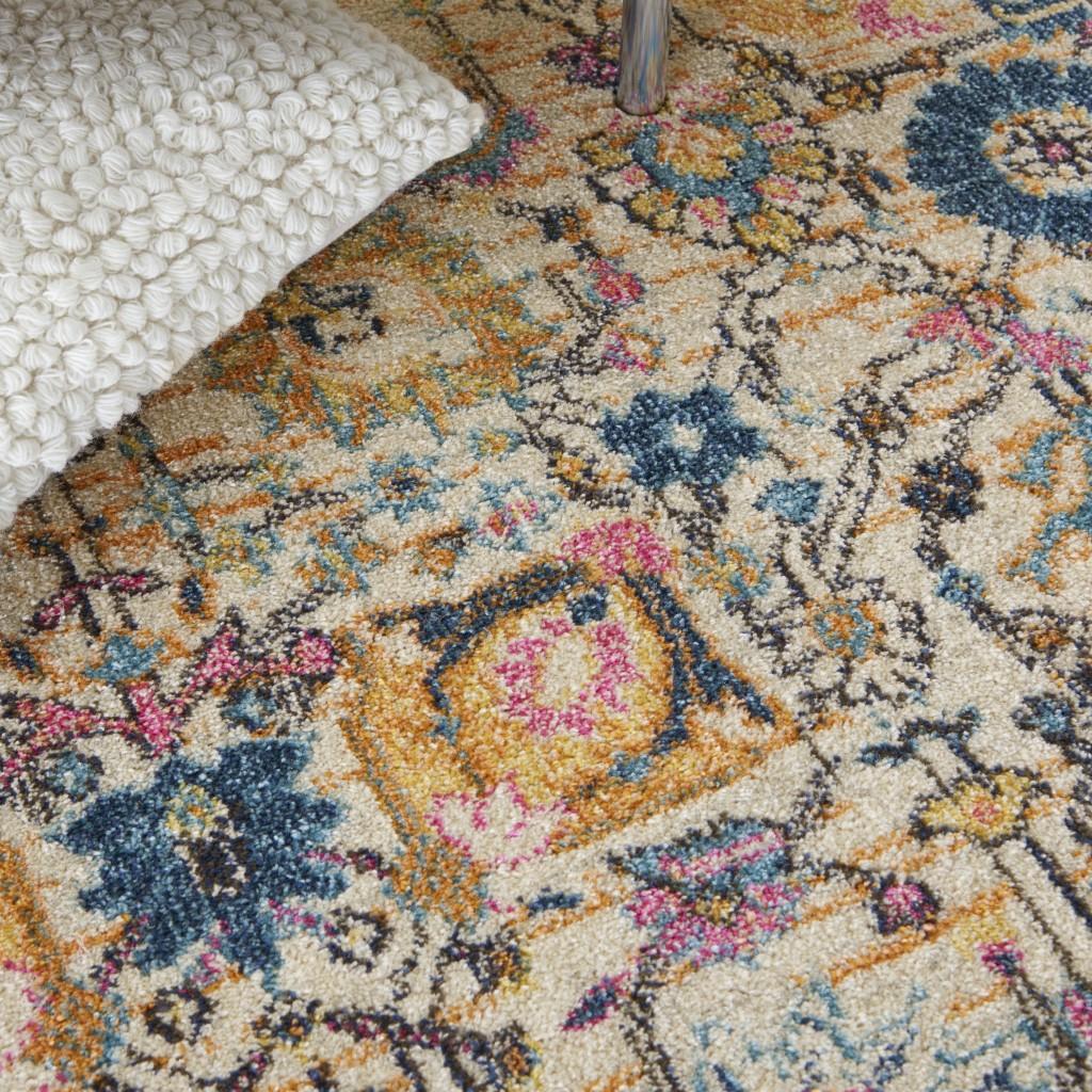 4’ x 6’ Ivory and Multicolor Floral Buds Area Rug Default Title