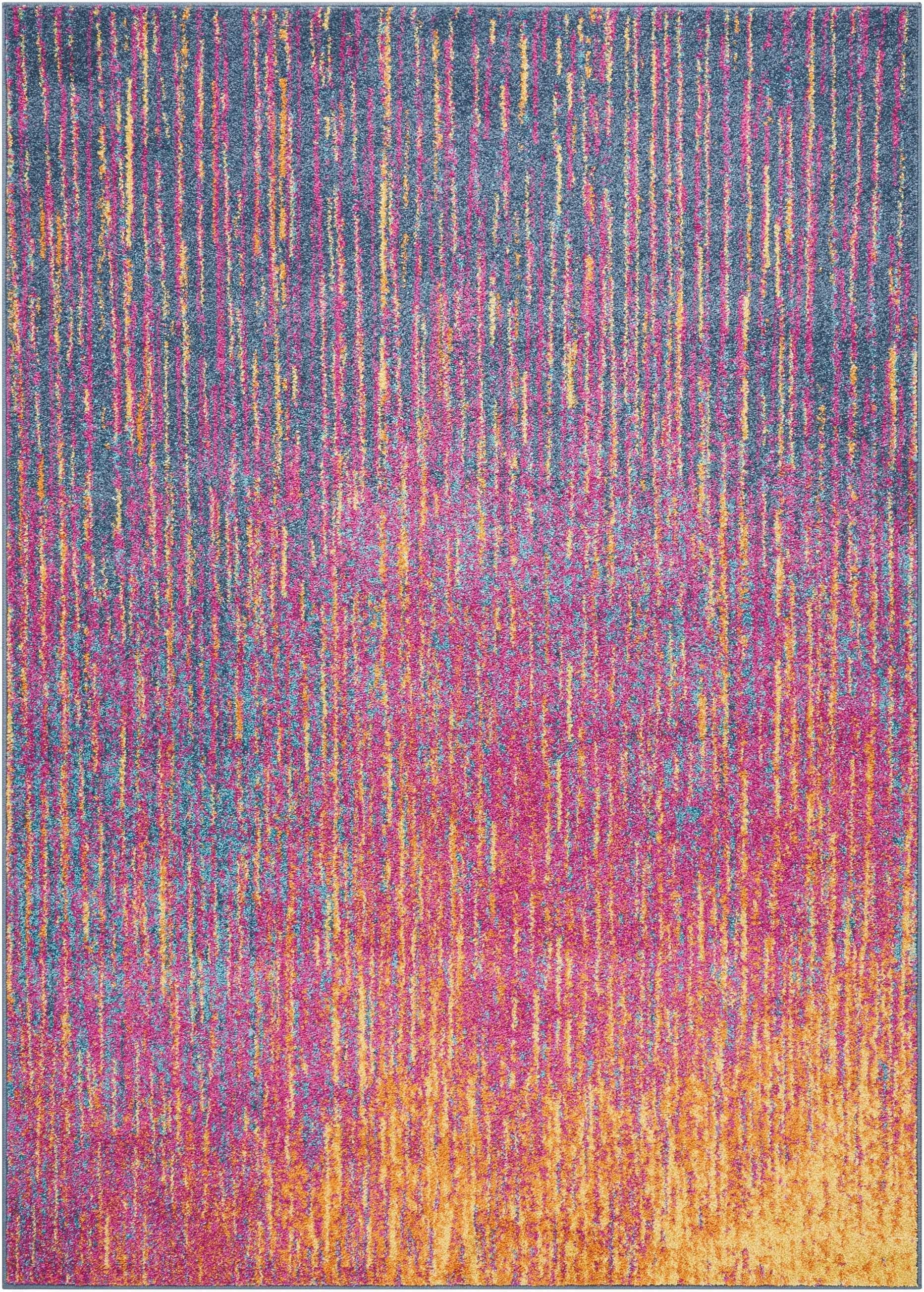 5’ x 7’ Rainbow Abstract Striations Area Rug Default Title