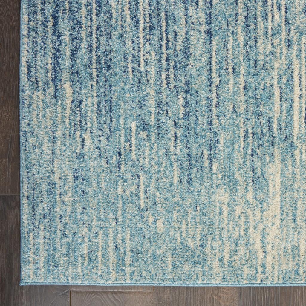 2’ x 6’ Navy and Light Blue Abstract Runner Rug