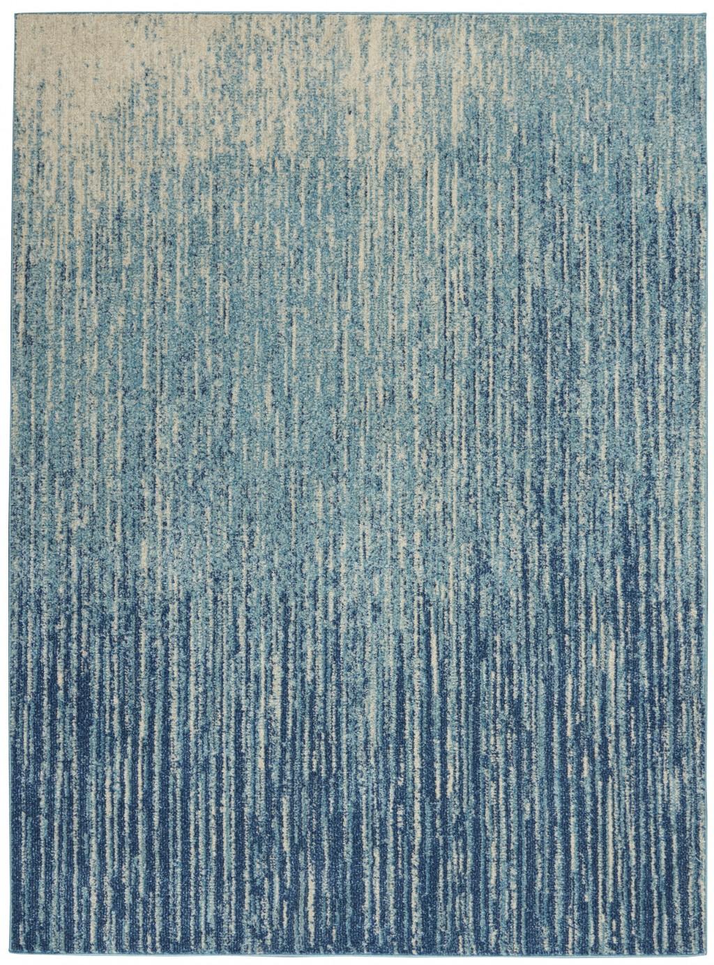 5’ x 7’ Navy and Light Blue Abstract Area Rug Default Title