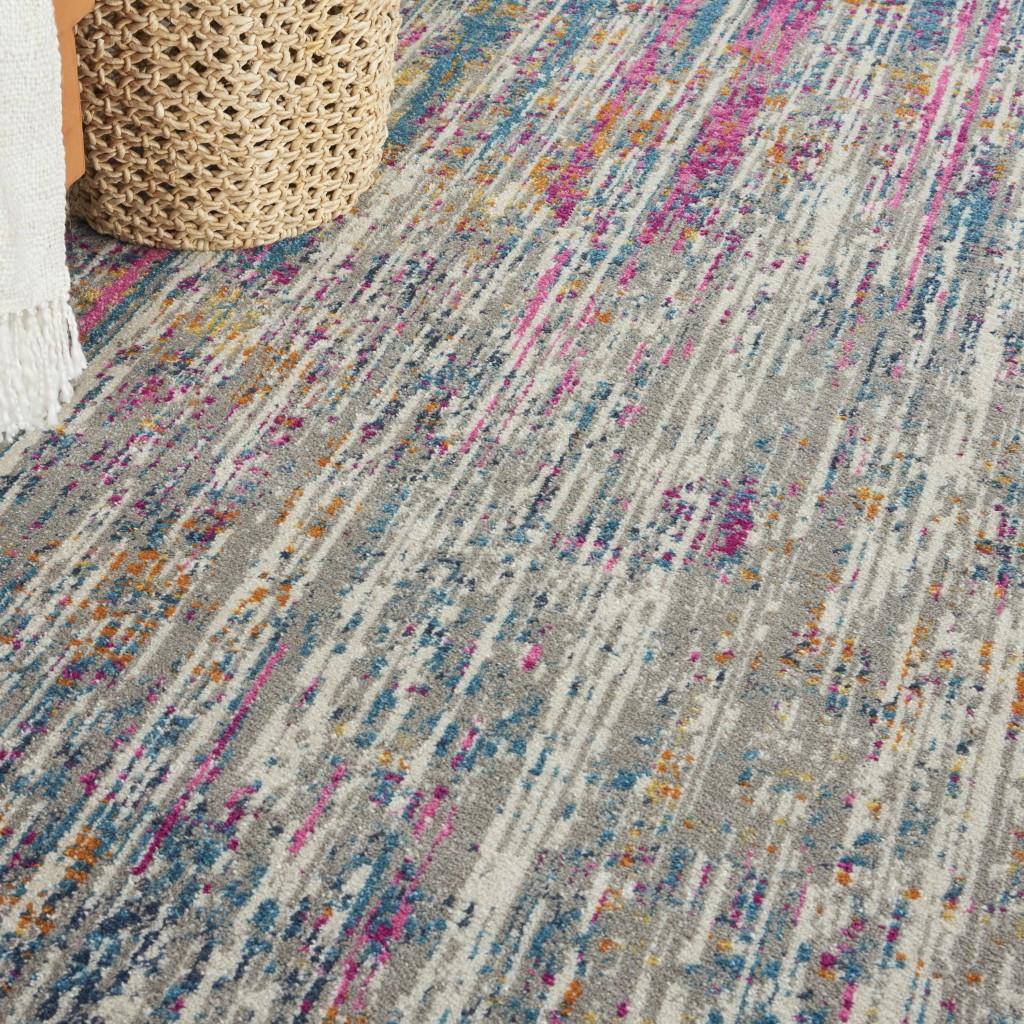 8’ x 10’ Ivory Abstract Striations Area Rug