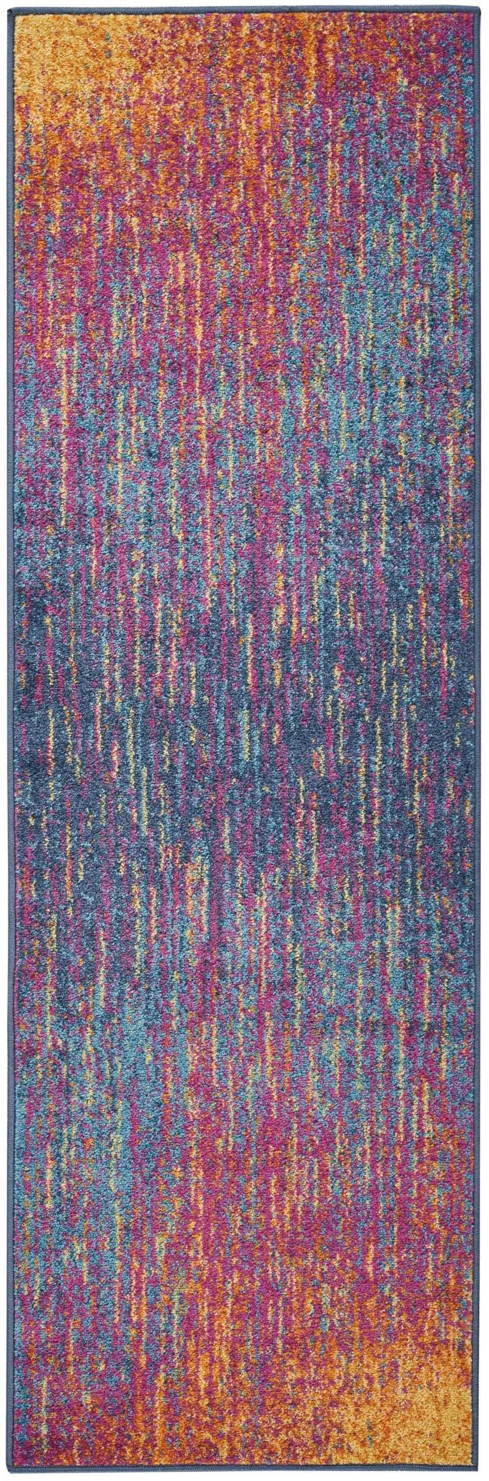 2’ x 6’ Rainbow Abstract Striations Runner Rug