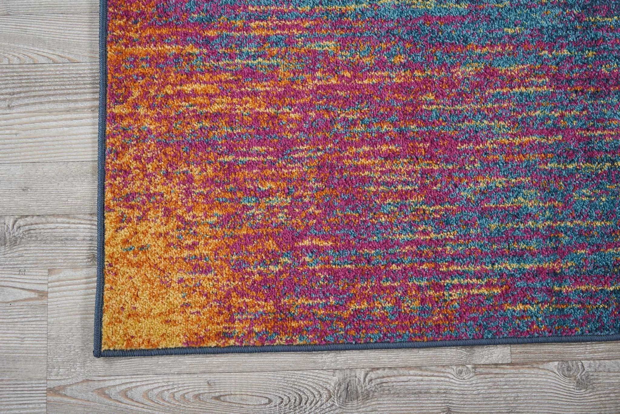 2’ x 6’ Rainbow Abstract Striations Runner Rug