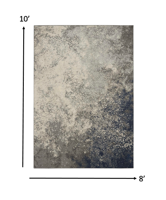 8’ x 10’ Charcoal and Ivory Abstract Area Rug