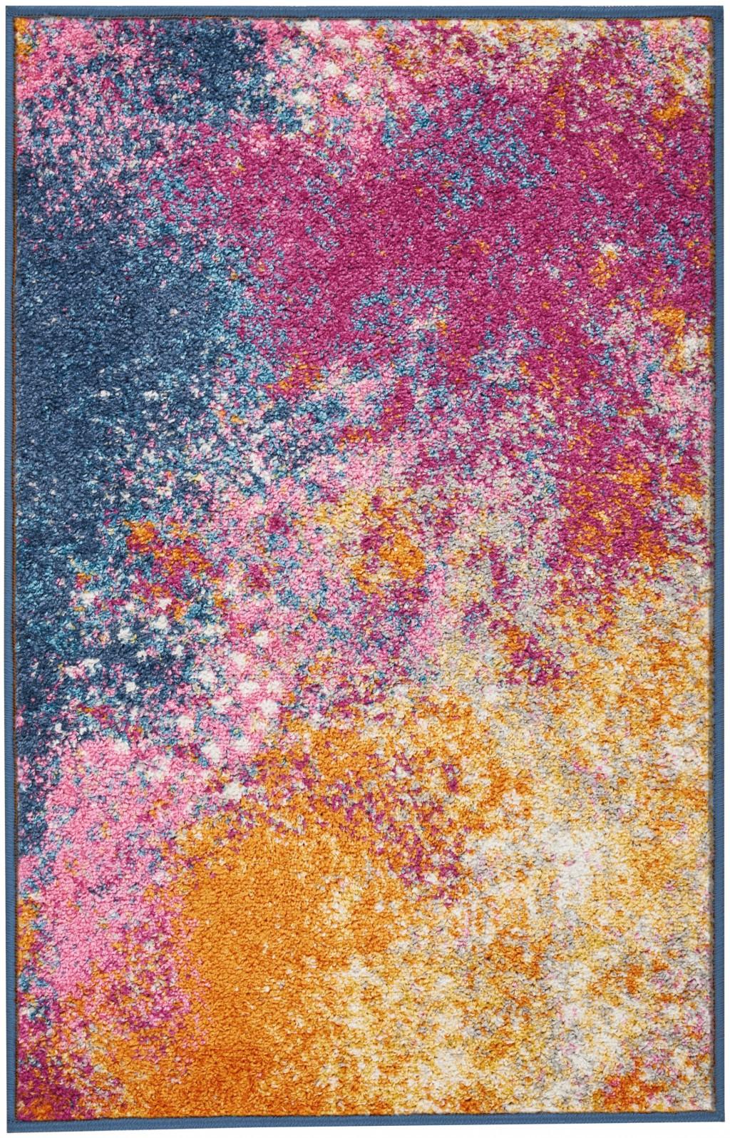 2’ x 3’ Abstract Brights Sunburst Scatter Rug
