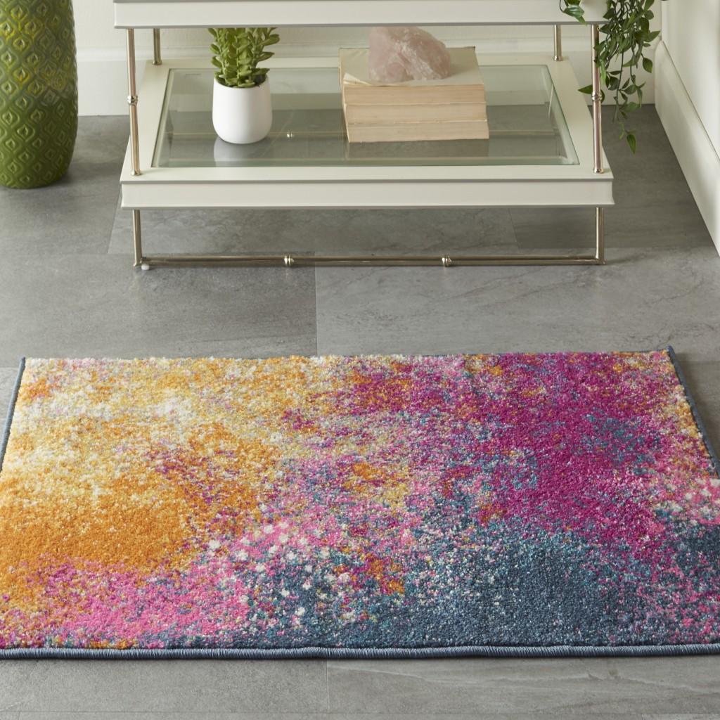 2’ x 3’ Abstract Brights Sunburst Scatter Rug