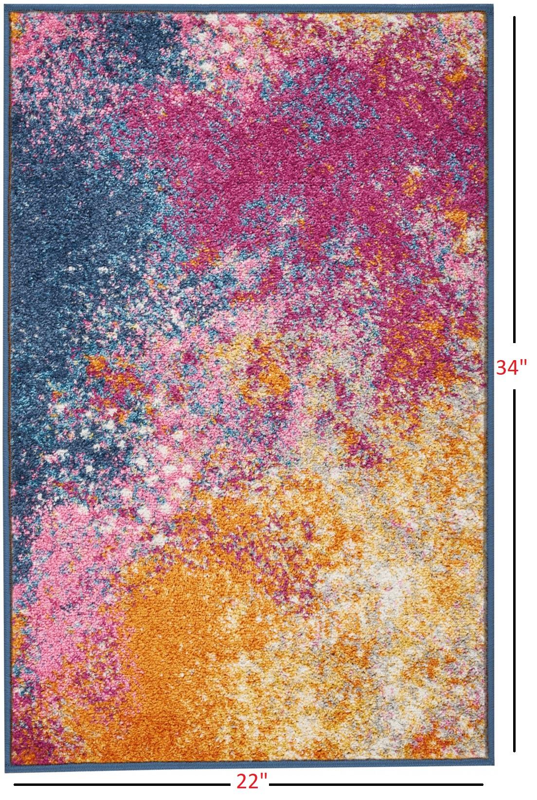 2’ x 3’ Abstract Brights Sunburst Scatter Rug