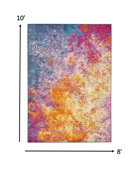 8’ x 10’ Abstract Brights Sunburst Area Rug