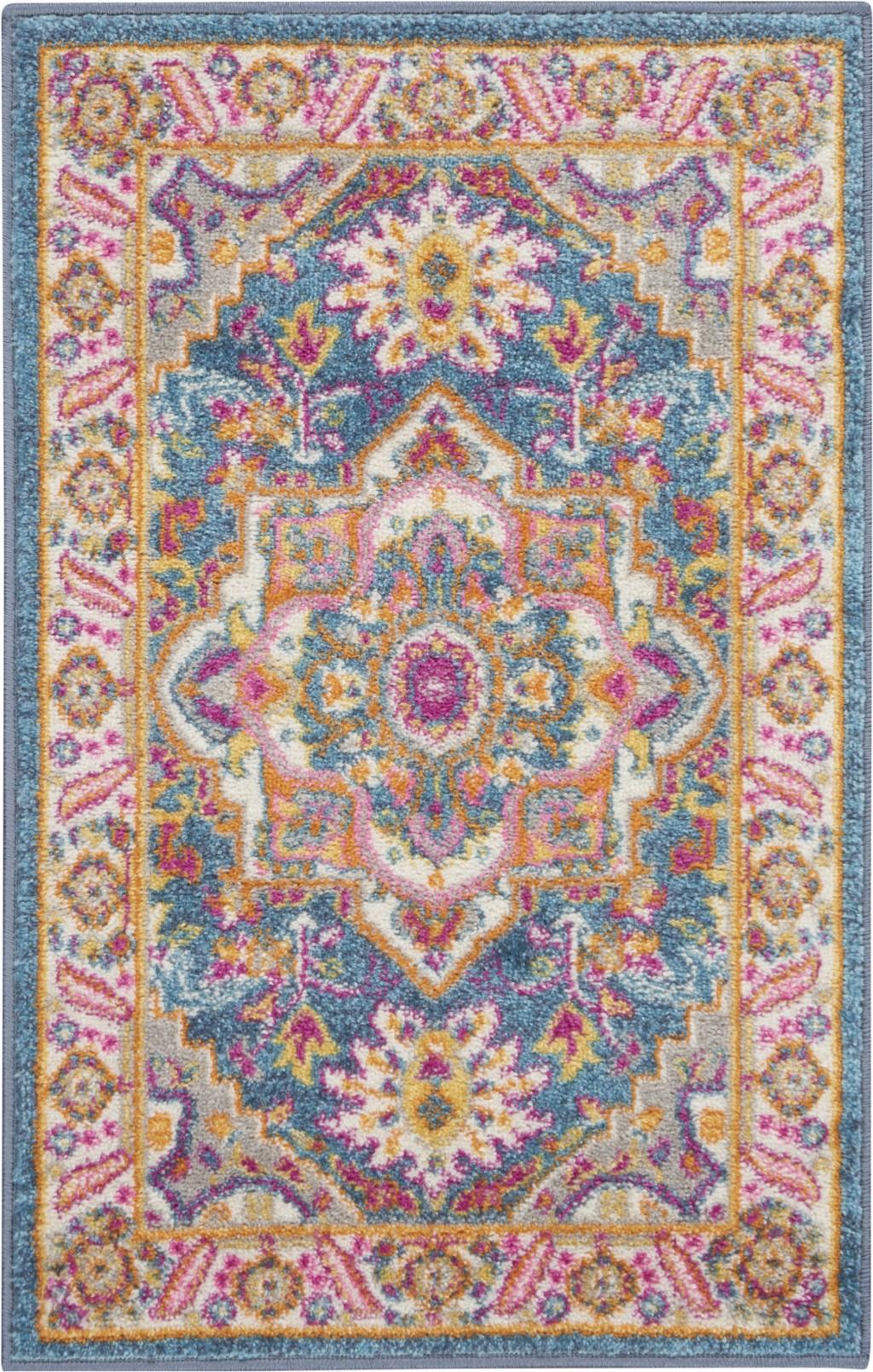 2’ x 3’ Teal and Pink Medallion Scatter Rug Default Title