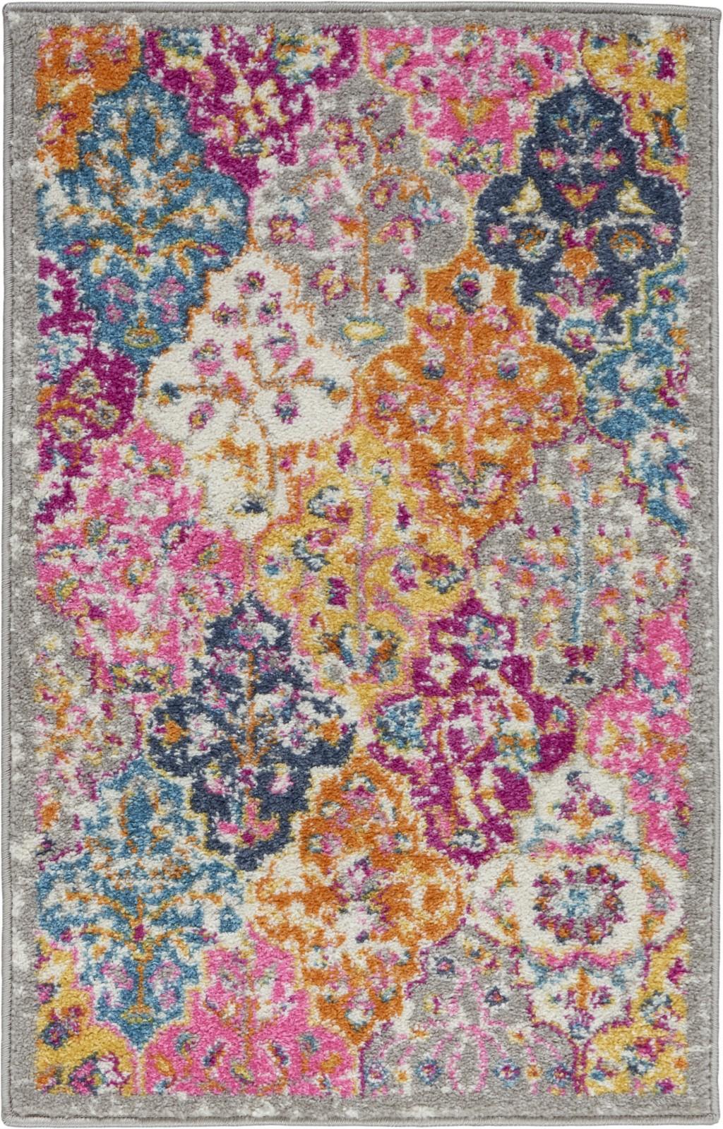 2’ x 3’ Muted Brights Floral Diamond Scatter Rug Default Title