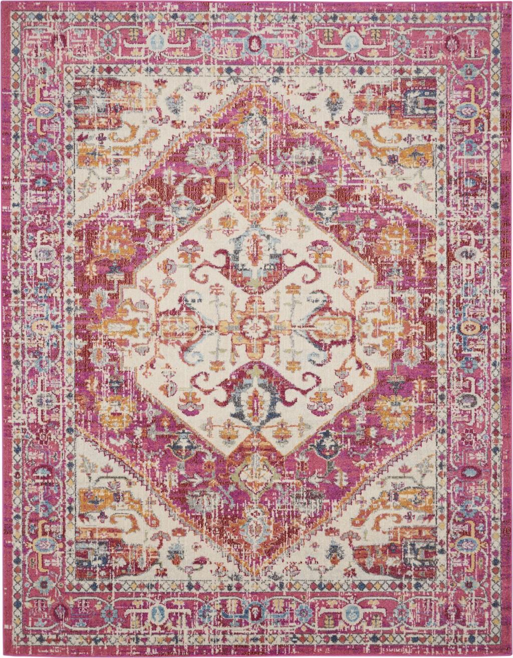 7’ x 10’ Ivory and Pink Oriental Area Rug Default Title